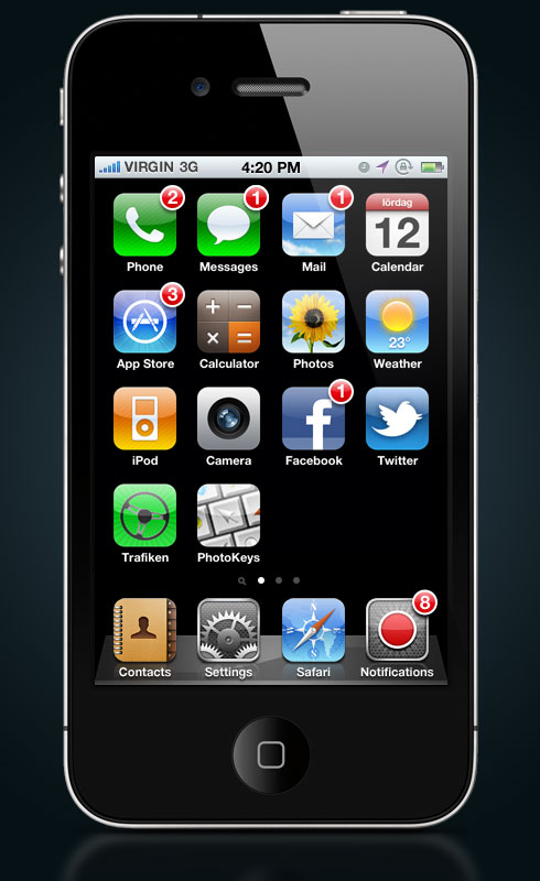 iPhone with notifications